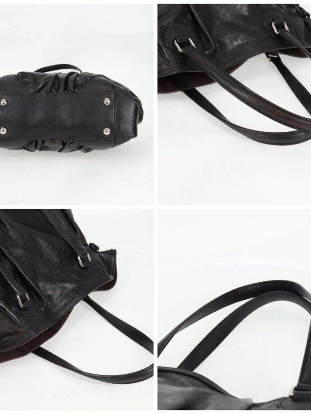 GUCCI Shoulder Bag Leather Black Silver - Picture 16 of 16